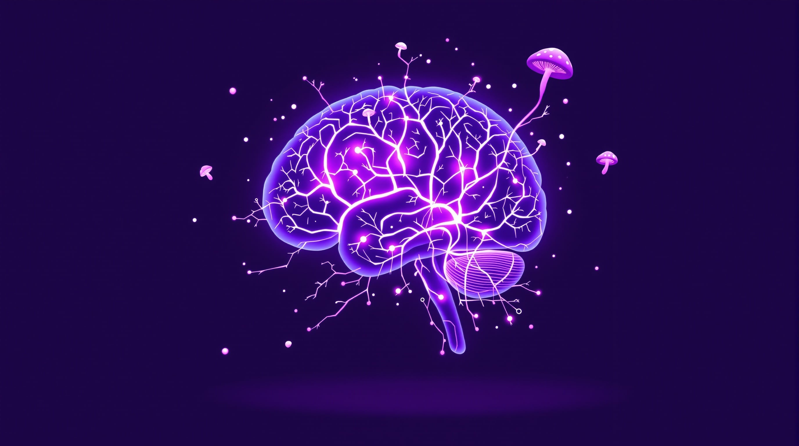 Brain neural connections illustration showing cognitive enhancement